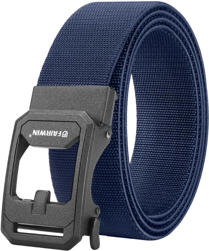 Vista 11 de FAIRWIN Cinturón de trinquete para hombre, cinturones de nylon para golf y trabajo con hebilla automática de liberación rápida, cinturón casual