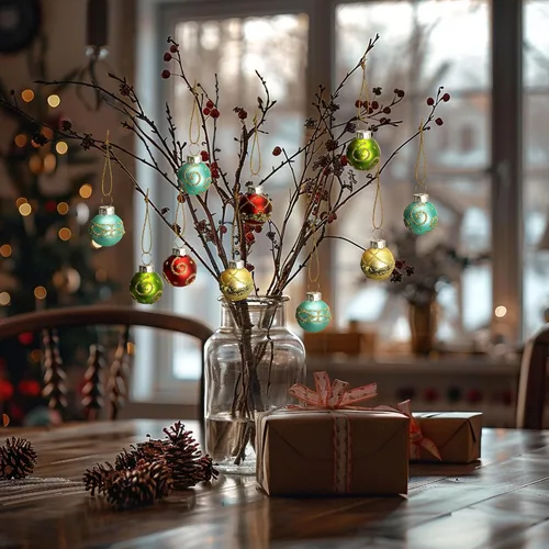 Vista 6 de 24 mini adornos de bolas de cristal de Navidad, mini bolas colgantes de Estilo B