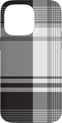 Vista 21 de Black White Grey Plaid Winter Fall Halloween Pattern Design Case for iPhone 17