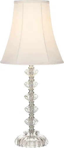 Vista 9 de 360 Lighting Lámpara de mesa tradicional estilo bohemio chic de 21" de alto, pantalla de vidrio multicolor telón azul turquesa orquídea decorativa