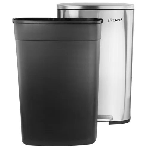 Vista 5 de Elama Papelera versátil para cocina, hogar y oficina con mecanismo de cierre lento (3 piezas de 13 galones + 2 x 1.32 galones plateados)