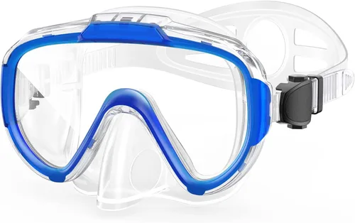 Vista 18 de Gafas de natación para adultos y niños, gafas de natación antivaho con cubierta para la nariz, sin fugas, máscara de buceo de esnórquel transparente