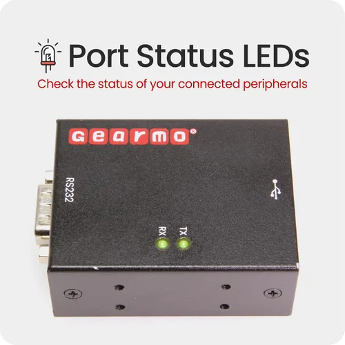 Vista 4 de Gearmo Adaptador USB a serie RS-232 con chip FTDI (1 puerto)