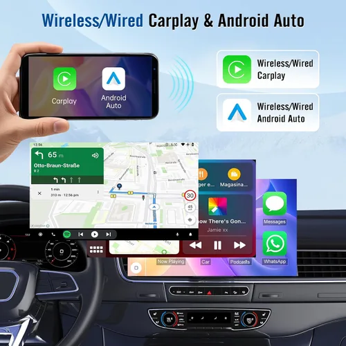 Vista 3 de Radio de actualización de 7 pulgadas para Ford E-150 E-250 2009 2010 2011 2012 2013 con Carplay inalámbrico Android Auto, pantalla táctil para E-150