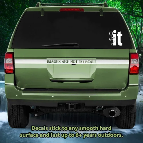 Vista 3 de Calcomanía Phuck it, Eff it, Hump it, Screw it, Do it Stick Fig. Calcomanía de vinilo personalizada, divertida para auto, camión, ventana, vaso Yeti
