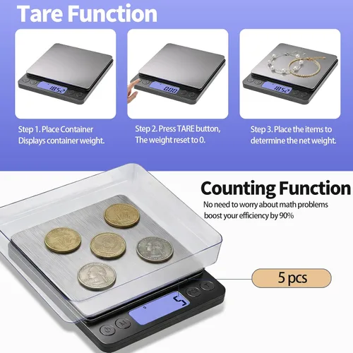 Vista 3 de SKEAP Báscula de monedas para pesar monedas, escala de gramo de alta precisión de 2.2 lbs/0.00 oz para coleccionistas de monedas, oro y joyas