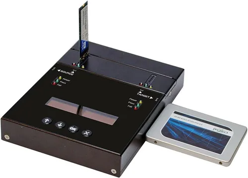 Vista 7 de Systor Duplicador M.2 SATA y M.2 NVMe de 1 a 1 - 9 GB/Min - SYSNVME-SF201