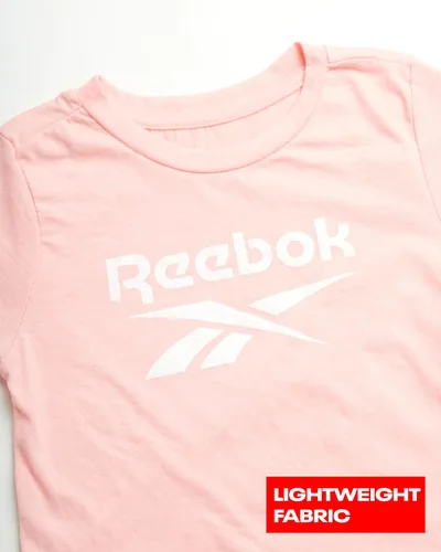 Vista 4 de Reebok Conjunto deportivo para niñas, sudadera de forro polar activo de 3 piezas, pantalones deportivos para correr, camiseta - Ropa deportiva