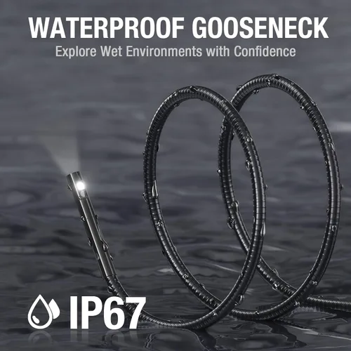 Vista 5 de Teslong Cámara de Inspección, Cámara de Boroscopio de Doble Lente con Luz, NTS300 Endoscopio Industrial IPS de 5", 1080P Impermeable Flexible