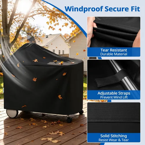 Vista 5 de Funda impermeable para parrilla Weber de 22 pulgadas para parrilla Weber Performer Premium Deluxe, RecTeq, Char-Griller, en comparación con Weber