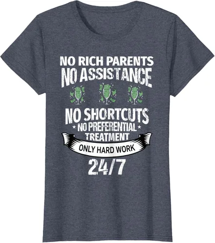 Vista 18 de Camiseta No Rich Parents Just Only Hard Work, Negro -, Pequeña