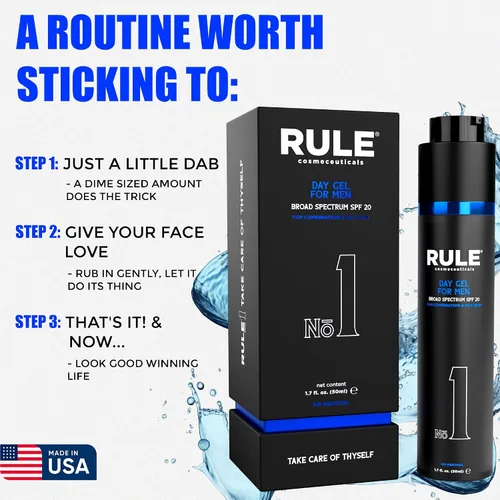 Vista 6 de No.1 Day Gel para hombres, hidratante facial antienvejecimiento 10 en 1 para reducir las arrugas, SPF 20, colágeno, vitaminas B, C y E, combinación