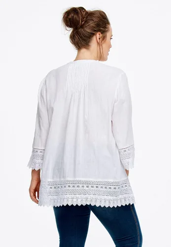 Vista 3 de Ellos Blusa con ribete de ganchillo en tallas grandes para mujer