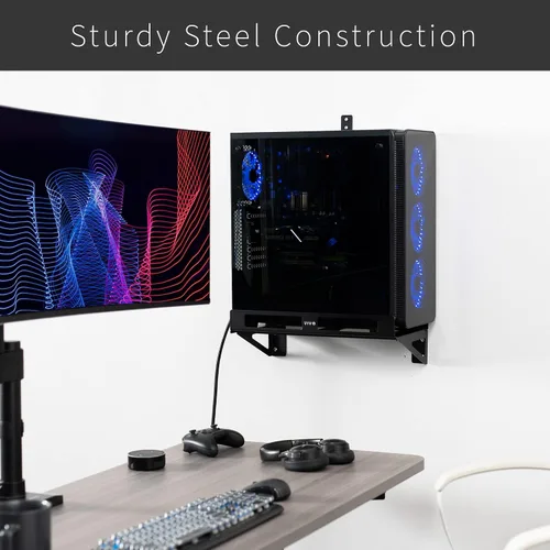 Vista 9 de VIVO Soporte extensor de escritorio para PC con opción de montaje en pared, soporte estándar y grande para computadora de juegos, ajustable