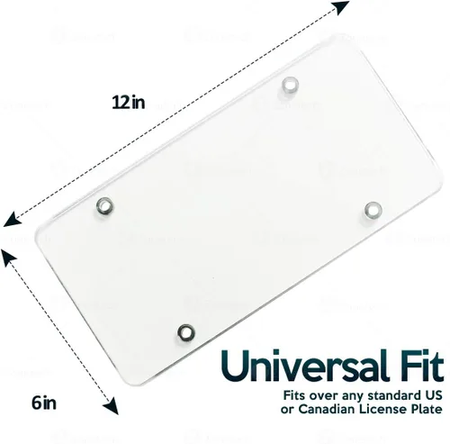 Vista 4 de ZONETECh Paquete de 2 protectores transparentes irrompibles para matrícula, protectores gruesos planos y duraderos