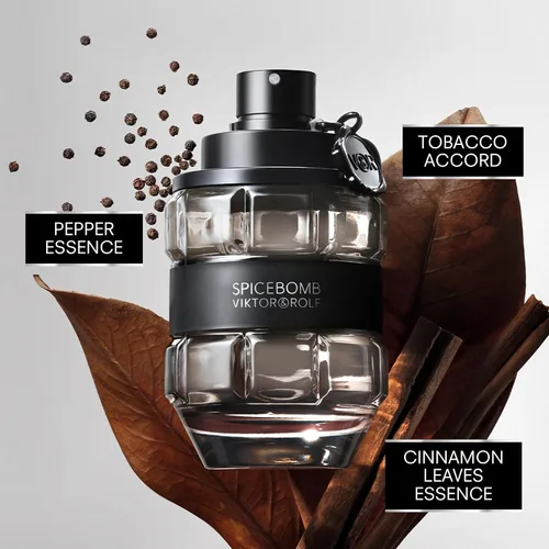 Vista 2 de Viktor&Rolf - Spicebomb Eau de Toilette - Madera y Especias - Colonia para Hombre - Con Notas de Cítricos y Tabaco Fragrance with Cinnamon, Black