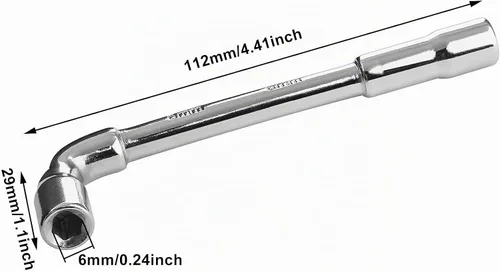 Vista 2 de Piutouyar Llave hexagonal en forma de L métrica de 0.236 in, llave hexagonal de codo de doble cabeza para herramienta de reparación mecánica, 1