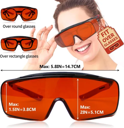 Vista 3 de Gafas láser profesionales de doble onda 532+1064 nm, resistentes a láser 180-540 y 750-1100 nm para láser infrarrojo de 445 nm, 532 nm, 1064 nm