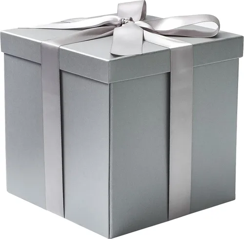 Vista 8 de RUSPEPA Caja de regalo mediana negra con tapas, cinta y papel de seda, caja de regalo plegable perfecta para cumpleaños, graduación, día del padre