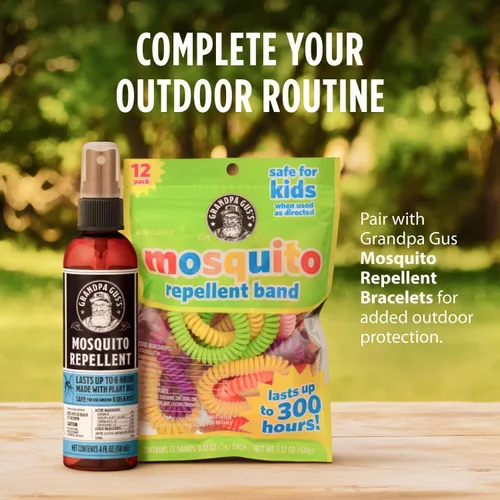 Vista 8 de Grandpa Gus's Spray repelente de mosquitos natural – Repelente de insectos a base de plantas sin DEET para niños y familia, hasta 6 horas, espray