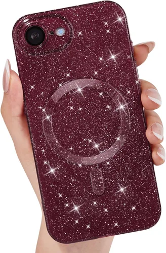 Vista 65 de LoeoeL Funda para iPhone 12 con Purpurina Compatible con Magsafe, Femenina Linda Brillante Magnética Mag Safe Bonita Funda para Teléfono