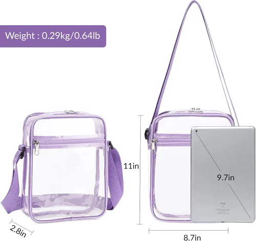 Vista 2 de Clear Messenger Bag for Work & Business Travel for Men & Women, Stadium Approved