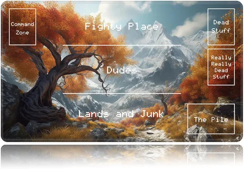 Vista 81 de Tapete de juego para MTG, tapete de juego de cartas, base de goma antideslizante y cosido, tapete de juego TCG de 24 x 14 pulgadas para MTG y otros