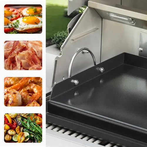 Vista 7 de Onlyfire Plancha universal para barbacoa con asas para la mayoría de las parrillas, parrilla antiadherente con revestimiento de cerámica