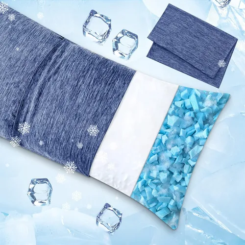 Vista 5 de MIULEE Almohada corporal larga para adultos, almohada corporal para dormir de lado, espuma viscoelástica, cama refrescante tamaño matrimonial