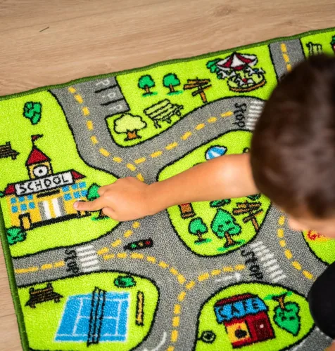 Vista 7 de ToyVelt Alfombra de Juego para Niños - Mediano 43" x 26" Tapete Educativo de Tráfico de Carreteras de la Ciudad para Niños de 3 a 12 Años - Alfombra