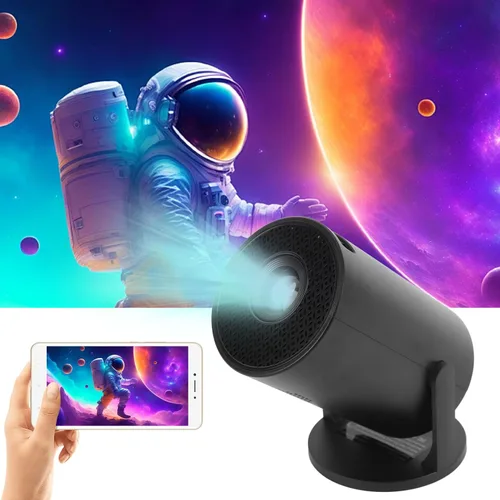 Vista 2 de Yinhing Proyector portátil de vídeo 1080P Full HD 150 ANSI 8000lm 270 ajustable con fidelidad inalámbrica para Android portátil TV Stick Smartphone
