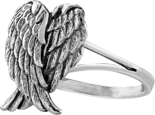 Vista 2 de AeraVida Heavenly Love - Anillo de plata de ley 925 con alas de ángel plegadas