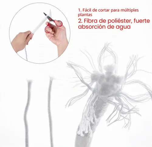 Vista 8 de ORIMERC 4.5m de cordón capilar de mecha de autorriego para vacaciones, cuidador de plantas de bricolaje, dispositivo de sistema de agua automático