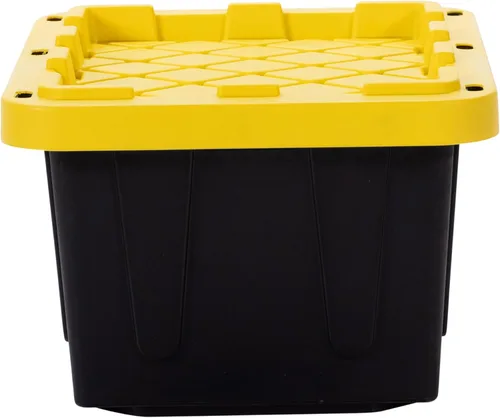 Vista 11 de Contenedor de almacenamiento de plástico de 5 galones con tapa con cerradura, apilable, resistente, de servicio regular para garaje, herramientas