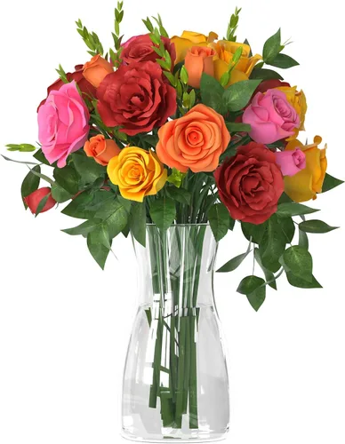 Vista 9 de Der Rose - Florero de cristal de color ámbar de 8 pulgadas para decoración del hogar de otoño, regalo