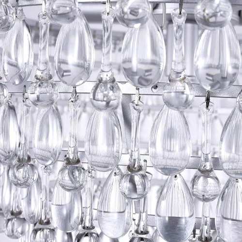 Vista 8 de Wellmet Candelabros de Cristal de 20 Pulgadas, 6 Luces 5 Niveles Luz de Cristal, Luces Colgantes de Techo Ajustables, Lámpara Colgante Moderna