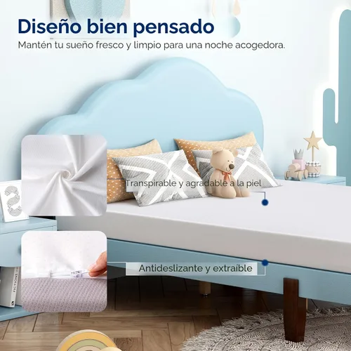 Vista 7 de Amazon Basics Colchón de espuma viscoelástica, sensación suave y mullida, 6 pulgadas, individual, blanco/gris