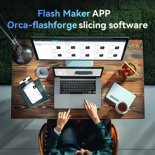Vista 7 de FLASHFORGE AD5M Impresora 3D Calibración Automática Completa con Velocidad de 1-Click Máxima 600mm/s, Estructura All-Metal CoreXY Impresión Precisa