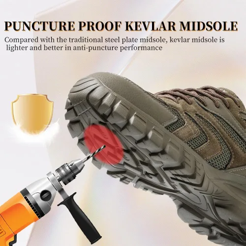 Vista 3 de Asiman Zapatos de punta de acero para hombres y mujeres, zapatos de trabajo indestructibles con puntera de acero, zapatos de seguridad ligeros