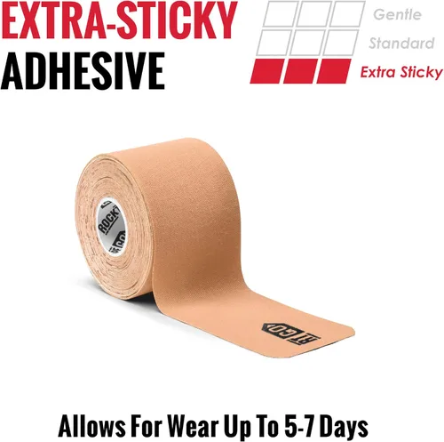 Vista 2 de RockTape Go Cinta adhesiva de kinesiología precortada extra adhesiva (beige)