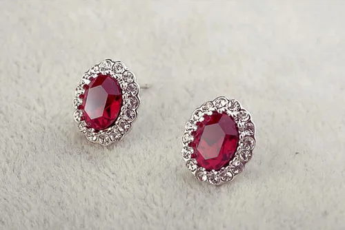 Vista 6 de Aretes de cristal Swarovski chapados en oro con forma ovalada y circonita cúbica transparente, joyería de moda para mujer