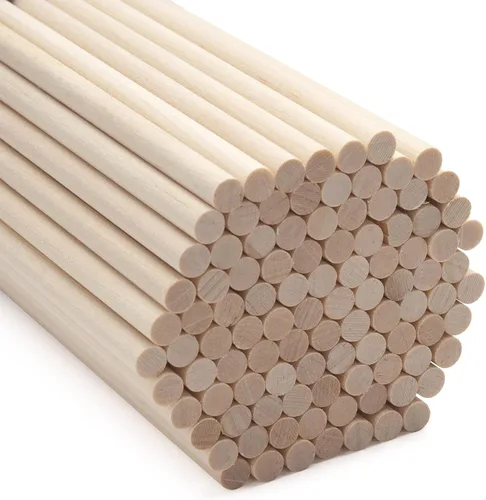 Vista 16 de Varillas de Clavija de Madera Tacos de Madera, 10 Piezas 1/2 x 12 pulgadas Varillas Redondas de Madera para Manualidades, Tacos de Macramé, Palos