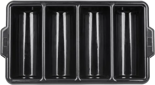 Vista 15 de Restaurantware - Organizador de cubiertos de 21.9 x 14.2 x 3.5 pulgadas, 1 bandeja de cubiertos resistente a las grietas - 4 compartimentos, asas
