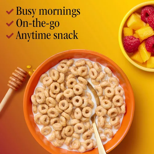 Vista 7 de Cereales para desayuno con avena Cheerios Honey Nut, sin gluten. 10.8 onzas