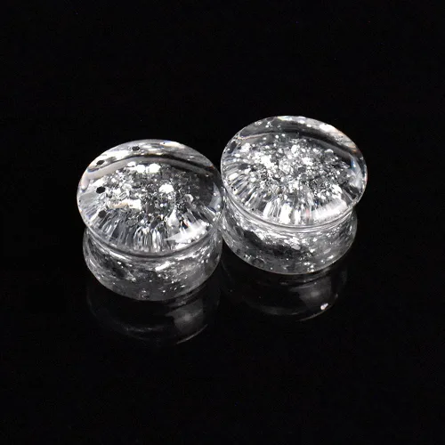 Vista 6 de 10 unidades5 pares de lentejuelas metálicas de acrílico para los túneles de oído, aretes de calibre doble acampanados, extensión de oreja