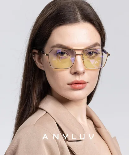 Vista 2 de ANYLUV Gafas de lectura para hombres y mujeres, bloqueo de luz azul, lentes de lectura premium para hombre, marco de Al-mg con bisagra de resorte