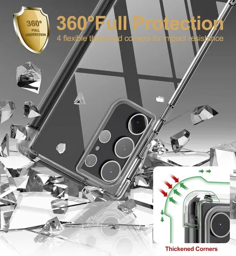 Vista 7 de SURITCH Funda Ultra Clear para Samsung Galaxy S23 de 6.8 pulgadas (solo protector de pantalla), [protector de pantalla integrado] carcasa rígida