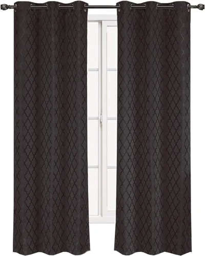 Vista 10 de Panel de cortina para oscurecimiento de ventana, con arandela, en tejido jacquard, paneles en par, juego de 2 paneles de Willow Jacquard