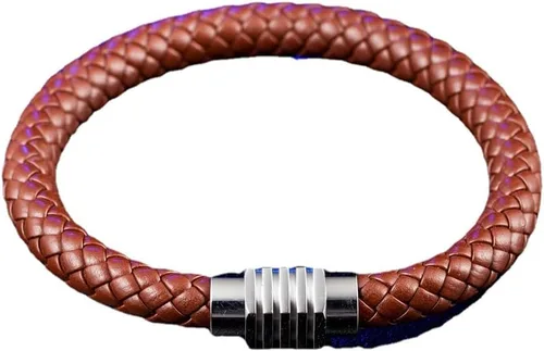 Vista 2 de Pulsera de cuero, estilo punk rock, pulsera para hombre, diseño de hebilla de acero inoxidable
