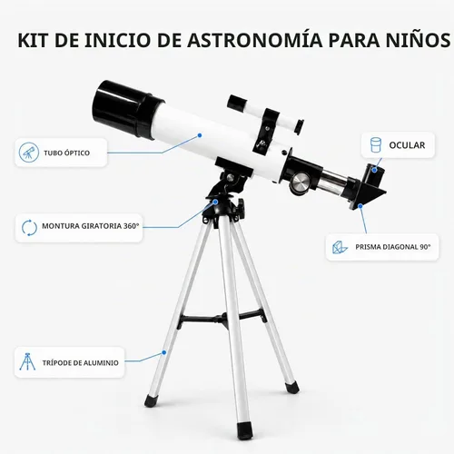 Vista 4 de Telescopio para niños de 8 a 12 años, 100 aumentos